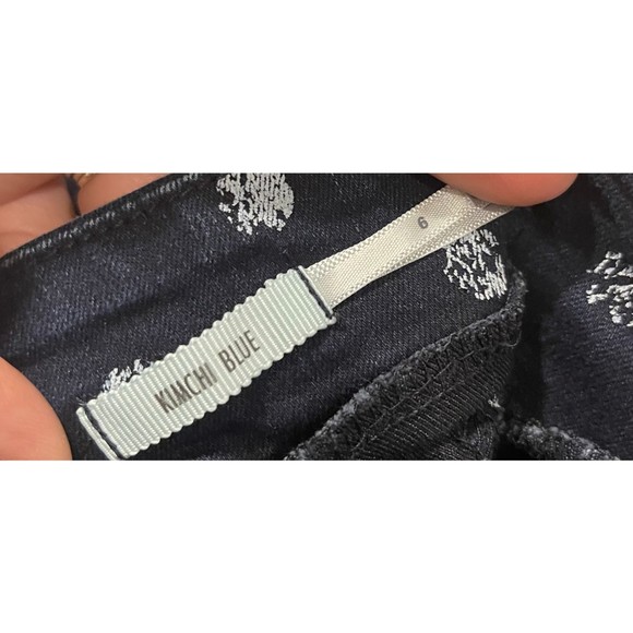 KIMCHI BLUE Navy Blue White Polka Dots Zipper Back Shorts - Picture 2 of 5